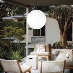 IDEAL LUX Κρεμαστό Φωτιστικό Οροφής Βεράντας Πλαστικό SOLE 1xE27 ΙP44 Φ500 Λευκό – 136011