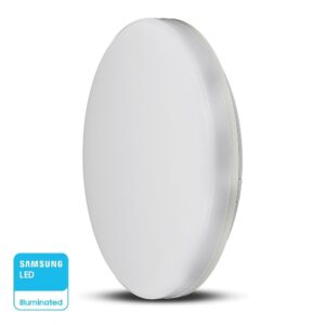 LED Πλαφονιέρα Λευκή 15W V-TAC PRO Samsung Chip IP44 110° 1850lm Φ200 Θερμό 3000K – 2113889