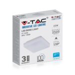 LED Πλαφονιέρα Λευκή 25W V-TAC PRO Samsung Chip IP44 110° 2500lm 30×30 Θερμό 3000K – 13959