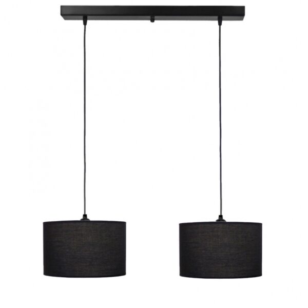 ΗΚ-03RAGA /2L ΜΑΥΡΟ-BL Μοντέρνο φωτιστικό ράγα 2φωτο κύλινδρος Heronia – 14-0166