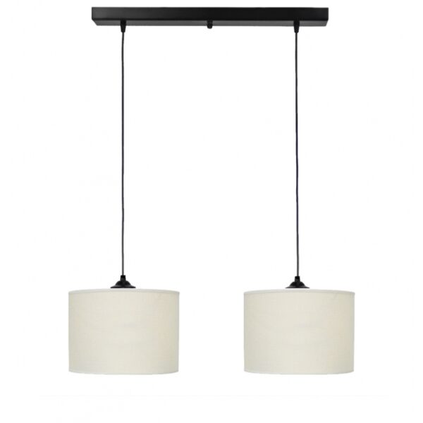 ΗΚ-01RAGA /2L ΛΕΥΚΟ-ΚΡΕΜ Μοντέρνο φωτιστικό ράγα 2φωτο κύλινδρος Heronia – 14-0168