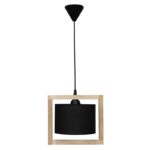 HKF-03 1L WOOD ΜΑΥΡΟ-NATURAL ΚΡΕΜΑΣΤΟ Ε/27 ΞΥΛΟ-ΑΜΠΑΖΟΥΡ Heronia – 14-0213