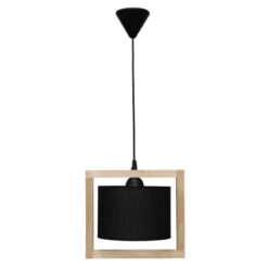 HKF-03 1L WOOD ΜΑΥΡΟ-NATURAL ΚΡΕΜΑΣΤΟ Ε/27 ΞΥΛΟ-ΑΜΠΑΖΟΥΡ Heronia – 14-0213