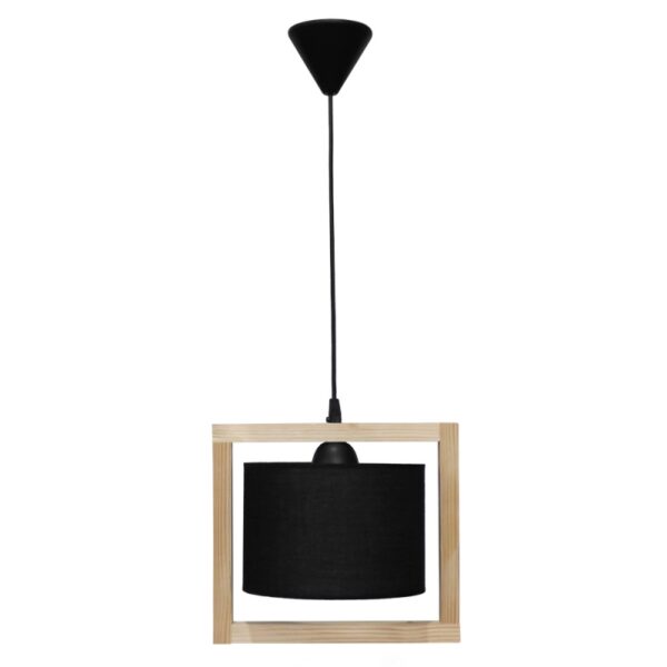 HKF-03 1L WOOD ΜΑΥΡΟ-NATURAL ΚΡΕΜΑΣΤΟ Ε/27 ΞΥΛΟ-ΑΜΠΑΖΟΥΡ Heronia – 14-0213