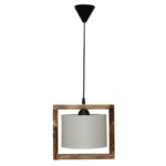 HKF-01 1/L WOOD ΛΕΥΚΟ/ΚΡΕΜ-ΚΑΜΕΝΟ ΚΡΕΜΑΣΤΟ Ε/27 ΞΥΛΟ-ΑΜΠΑΖΟΥΡ Heronia – 14-0216