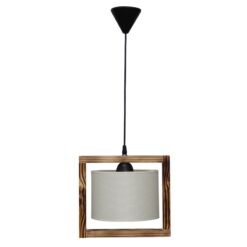 HKF-01 1/L WOOD ΛΕΥΚΟ/ΚΡΕΜ-ΚΑΜΕΝΟ ΚΡΕΜΑΣΤΟ Ε/27 ΞΥΛΟ-ΑΜΠΑΖΟΥΡ Heronia – 14-0216