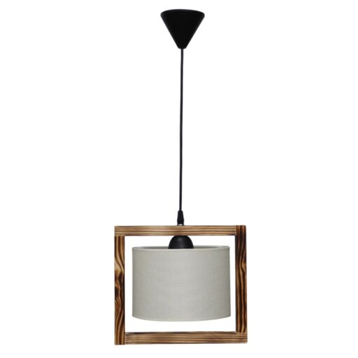 HKF-01 1/L WOOD ΛΕΥΚΟ/ΚΡΕΜ-ΚΑΜΕΝΟ ΚΡΕΜΑΣΤΟ Ε/27 ΞΥΛΟ-ΑΜΠΑΖΟΥΡ Heronia – 14-0216
