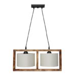 HKF-01 2L WOOD ΛΕΥΚΟ/ΚΡΕΜ-ΚΑΜΕΝΟ ΚΡΕΜΑΣΤΟ Ε/27 ΞΥΛΟ-ΑΜΠΑΖΟΥΡ Heronia – 14-0222
