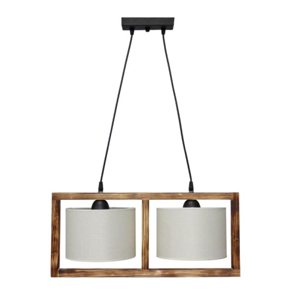 HKF-01 2L WOOD ΛΕΥΚΟ/ΚΡΕΜ-ΚΑΜΕΝΟ ΚΡΕΜΑΣΤΟ Ε/27 ΞΥΛΟ-ΑΜΠΑΖΟΥΡ Heronia – 14-0222