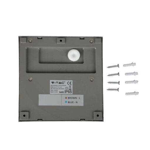 Επιτοίχιο Φωτιστικό LED για Σκαλοπάτια 3W V-TAC Γκρι Τετράγωνο Αδιάβροχο IP65 Θερμό Λευκό 3000K – 1400