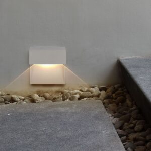 Επιτοίχιο Φωτιστικό LED για Σκαλοπάτια 3W V-TAC Γκρι Τετράγωνο Αδιάβροχο IP65 Θερμό Λευκό 3000K – 1400