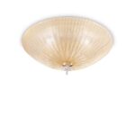 IDEAL LUX Φωτιστικό Οροφής Γυάλινο SHELL 4xE27 Μπεζ Χρώματος – 140186