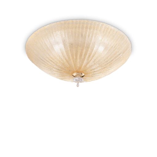 IDEAL LUX Φωτιστικό Οροφής Γυάλινο SHELL 4xE27 Μπεζ Χρώματος – 140186