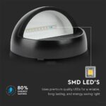 Επιτοίχιο Φωτιστικό LED για Σκαλοπάτια 3W V-TAC Μαύρο Στρογγυλό Αδιάβροχο IP65 Θερμό Λευκό 3000K – 1404