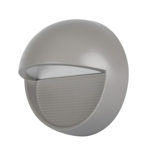 Επιτοίχιο Φωτιστικό LED για Σκαλοπάτια 3W V-TAC Γκρι Στρογγυλό Αδιάβροχο IP65 Θερμό Λευκό 3000K – 1406