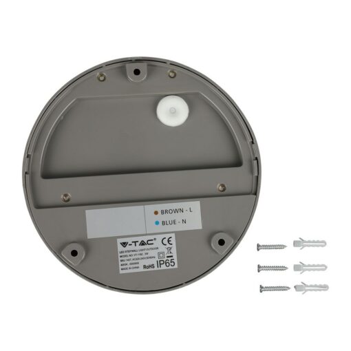 Επιτοίχιο Φωτιστικό LED για Σκαλοπάτια 3W V-TAC Γκρι Στρογγυλό Αδιάβροχο IP65 Θερμό Λευκό 3000K – 1406