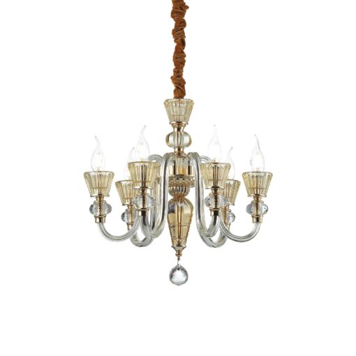 IDEAL LUX Κρεμαστό Φωτιστικό  STRAUSS 6xE14 Κρύσταλλο – 140605