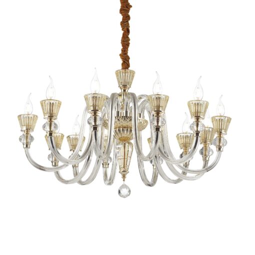 IDEAL LUX Κρεμαστό Φωτιστικό STRAUSS 12xE14 Κρύσταλλο – 140612