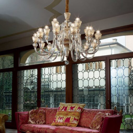 IDEAL LUX Κρεμαστό Φωτιστικό  STRAUSS 18xE14 Κρύσταλλο – 140629