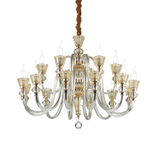 IDEAL LUX Κρεμαστό Φωτιστικό  STRAUSS 18xE14 Κρύσταλλο – 140629