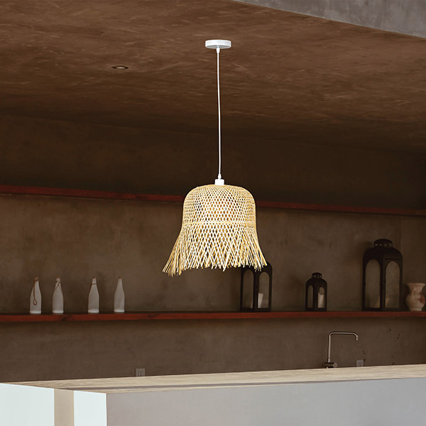 ΦΩΤΙΣΤΙΚΟ ΚΡΕΜΑΣΤΟ ΜΟΝΟΦΩΤΟ Ε27 MAX 60W D400XH430 BAMBOO EUROLAMP – 144-31009