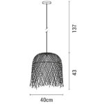 ΦΩΤΙΣΤΙΚΟ ΚΡΕΜΑΣΤΟ ΜΟΝΟΦΩΤΟ Ε27 MAX 60W D400XH430 BAMBOO EUROLAMP – 144-31009