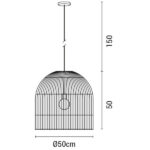 ΦΩΤΙΣΤΙΚΟ ΚΡΕΜΑΣΤΟ ΜΟΝΟΦΩΤΟ  Ε27 MAX 60W D500X500 RATTAN ΛΕΥΚΟ EUROLAMP – 144-33016