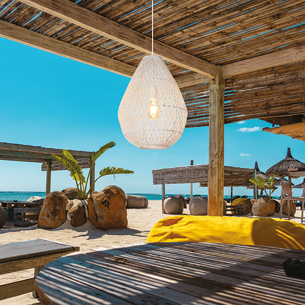 ΦΩΤΙΣΤΙΚΟ ΚΡΕΜΑΣΤΟ ΜΟΝΟΦΩΤΟ Ε27 MAX 60W RATTAN  ΛΕΥΚΟ EUROLAMP – 144-33018