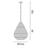 ΦΩΤΙΣΤΙΚΟ ΚΡΕΜΑΣΤΟ ΜΟΝΟΦΩΤΟ Ε27 D370x500 RATTAN ΜΑΥΡΟ EUROLAMP – 144-33020