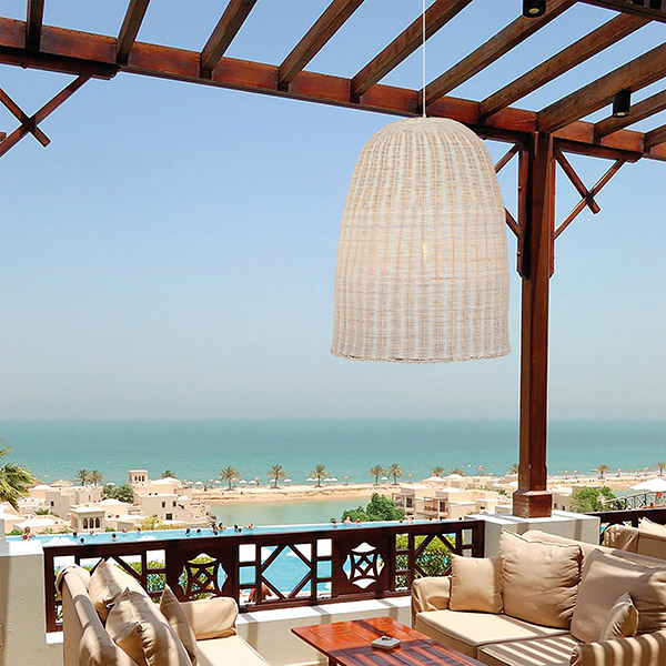 ΦΩΤΙΣΤΙΚΟ ΚΡΕΜΑΣΤΟ ΜΟΝΟΦΩΤΟ Ε27  D650XH850 RATTAN ΛΕΥΚΟ EUROLAMP – 144-33023