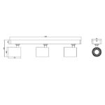 ΣΠΟΤ ΟΡΟΦΗΣ ΤΡΙΠΛΟ GU10 S1980 ΜΑΥΡΟ EUROLAMP 144-60005