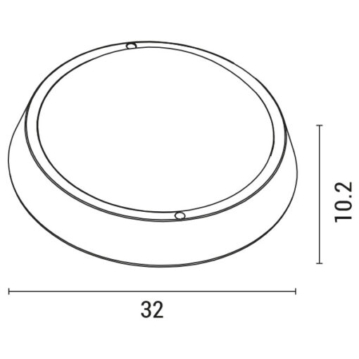 ΦΩΤΙΣΤΙΚΟ ΤΟΙΧΟΥ ΣΤΡΟΓΓΥΛΟ LED 30W Φ320×102 4000K IP65 ΜΑΥΡΟ PLUS EUROLAMP – 145-20037