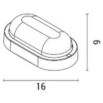 ΦΩΤΙΣΤΙΚΟ ΤΟΙΧΟΥ ΟΒΑΛ LED 8W 160x90x51 6500K IP54 ΛΕΥΚΟ PLUS EUROLAMP – 145-20038