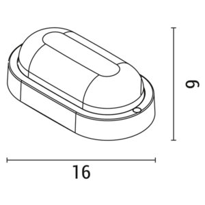 ΦΩΤΙΣΤΙΚΟ ΤΟΙΧΟΥ ΟΒΑΛ LED 8W 160x90x51 6500K IP54 ΛΕΥΚΟ PLUS EUROLAMP – 145-20038