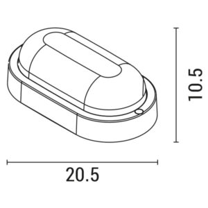 ΦΩΤΙΣΤΙΚΟ ΤΟΙΧΟΥ ΟΒΑΛ LED 12W 160x90x51 12/24V AC/DC 6500K IP54 ΛΕΥΚΟ PLUSUS EUROLAMP – 145-20040