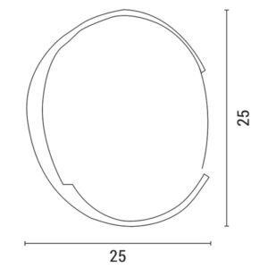 ΠΛΑΦΟΝΙΕΡΑ ΣΤΡΟΓΓΥΛΗ LED 16W Φ250X50 3000K IP54 ΜΑΥΡΗ PRO EUROLAMP – 145-20204