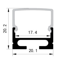 ΠΡΟΦΙΛ ΕΞΩΤΕΡΙΚΑ 2000*20,1*20,2° PLUS EUROLAMP – 145-70954
