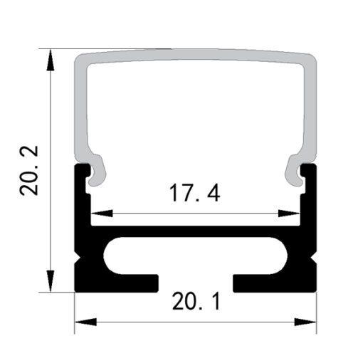 ΠΡΟΦΙΛ ΕΞΩΤΕΡΙΚΑ 2000*20,1*20,2° PLUS EUROLAMP – 145-70954
