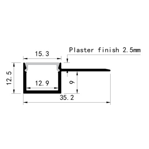 ΠΡΟΦΙΛ ΧΩΝΕΥΤΟ ΓΥΨΟΣΑΝΙΔΑΣ 2000*15,3*12,5 PLUS EUROLAMP – 145-70957
