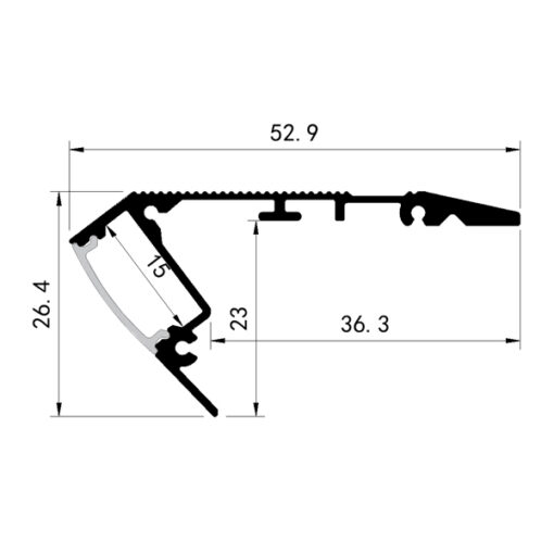 ΠΡΟΦΙΛ ΕΞΩΤΕΡΙΚΟ ΓΙΑ ΣΚΑΛΑ 2000*52,9*26,4 PLUS EUROLAMP – 145-70962