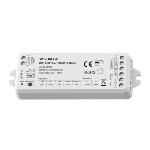 DMX512 MASTER ''WT-DMX-S'' ΜΟΝΟΧΡΩΝΟ/CCT/RGB/RGBW/RGB+CCT 12-36VDC/1-5CH EUROLAMP – 145-71509