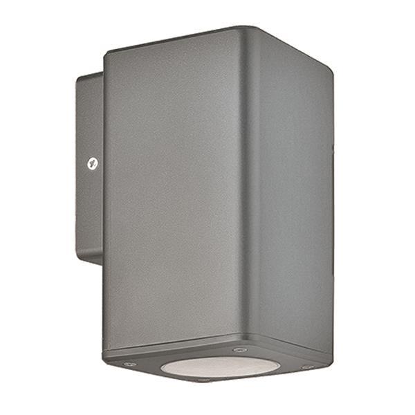 ΑΠΛΙΚΑ ΤΟΙΧΟΥ ΜΟΝΗ ΤΕΤΡΑΓΩΝΗ DOWN ΠΛΑΣΤΙΚΗ GU10 ΓΚΡΙ EUROLAMP -145-82002