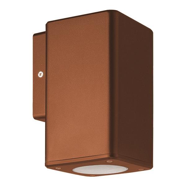 ΑΠΛΙΚΑ ΤΟΙΧΟΥ ΜΟΝΗ ΤΕΤΡΑΓΩΝΗ DOWN ΠΛΑΣΤΙΚΗ GU10 ΑΝΤΙΚΕ ΧΑΛΚΟΥ EUROLAMP -145-82004