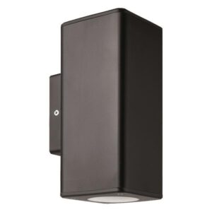 ΑΠΛΙΚΑ ΤΟΙΧΟΥ ΜΟΝΗ ΤΕΤΡΑΓΩΝΗ UP-DOWN ΠΛΑΣΤΙΚΗ GU10 ΜΑΥΡΗ EUROLAMP – 145-82006