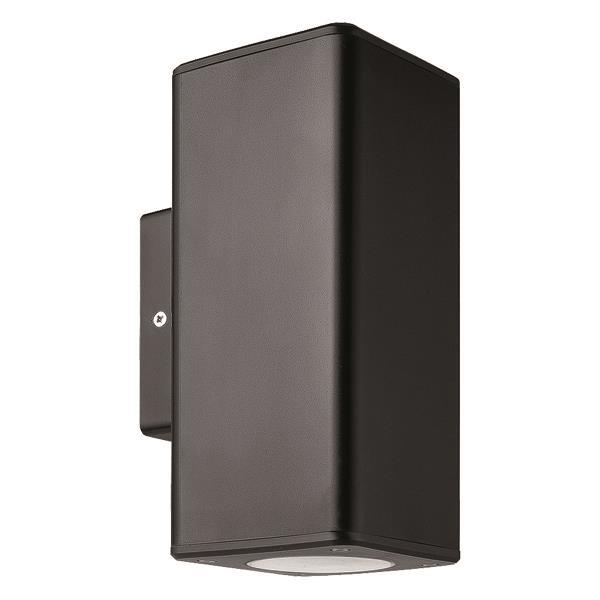 ΑΠΛΙΚΑ ΤΟΙΧΟΥ ΜΟΝΗ ΤΕΤΡΑΓΩΝΗ UP-DOWN ΠΛΑΣΤΙΚΗ GU10 ΜΑΥΡΗ EUROLAMP – 145-82006