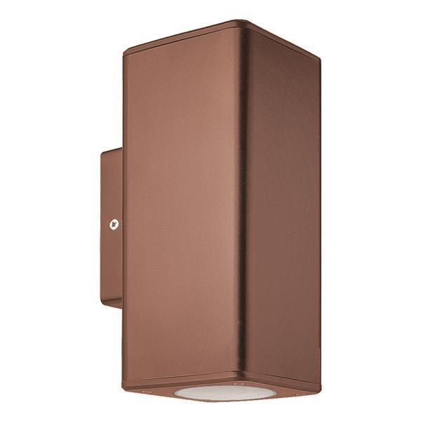 ΑΠΛΙΚΑ ΤΟΙΧΟΥ ΜΟΝΗ ΤΕΤΡΑΓΩΝΗ UP-DOWN ΠΛΑΣΤΙΚΗ GU10 ΑΝΤΙΚΕ ΧΑΛΚΟΥ EUROLAMP – 145-82009