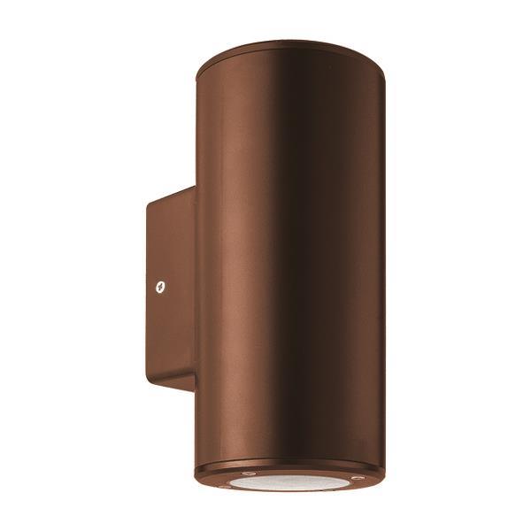 ΑΠΛΙΚΑ ΤΟΙΧΟΥ ΜΟΝΗ ΣΤΡΟΓΓΥΛΗ UP-DOWN ΠΛΑΣΤΙΚΗ GU10 ΑΝΤΙΚΕ ΧΑΛΚΟΥ EUROLAMP -145-82017