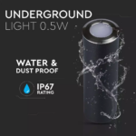 Χωνευτό Φωτιστικό Δαπέδου LED 0.5W Στρογγυλό Ασημί V-TAC IP67 12V Θερμό 3000K – 211463