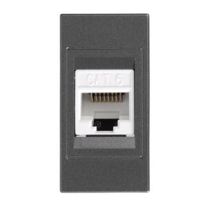 ΠΡΙΖΑ DATA 1 MODULES CAT 6 RJ 45 ΓΡΑΦΙΤΗΣ EUROLAMP – 152-20453