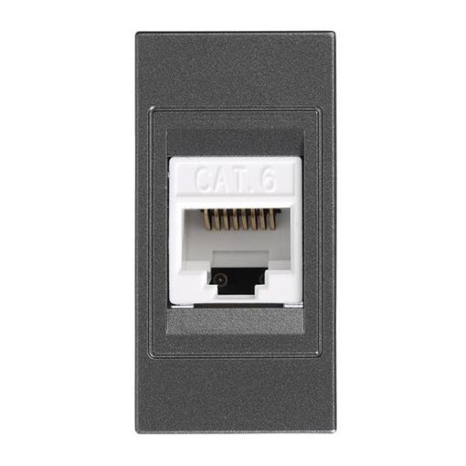 ΠΡΙΖΑ DATA 1 MODULES CAT 6 RJ 45 ΓΡΑΦΙΤΗΣ EUROLAMP – 152-20453